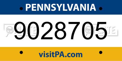 9028705 Pennsylvania License Plate