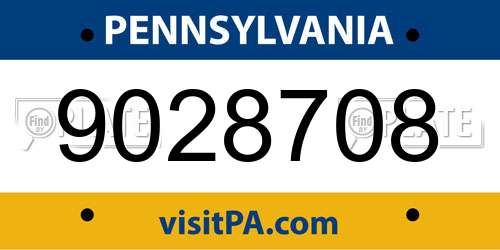 9028708 Pennsylvania License Plate