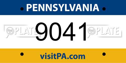 9041 Pennsylvania License Plate