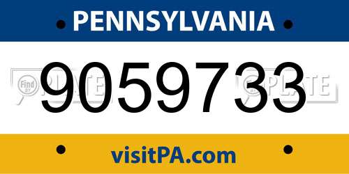 9059733 Pennsylvania License Plate