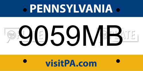 9059MB Pennsylvania License Plate