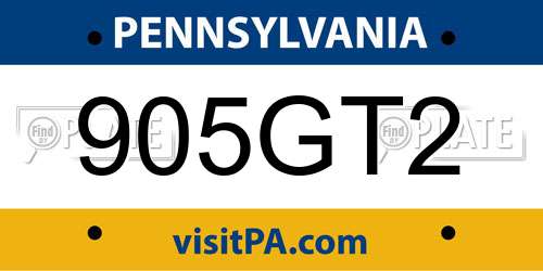 905GT2 Pennsylvania License Plate