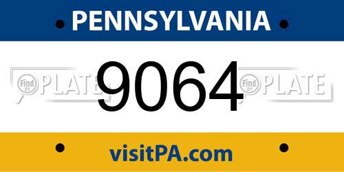 9064 Pennsylvania License Plate