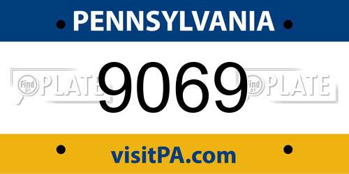 9069 Pennsylvania License Plate