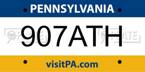 907ATH Pennsylvania License Plate