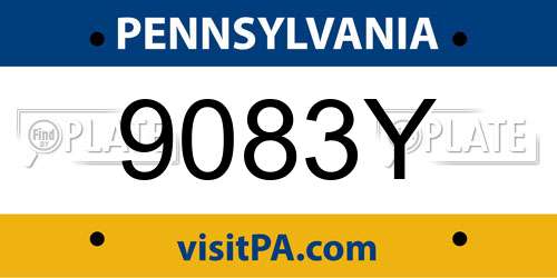 9083Y Pennsylvania License Plate