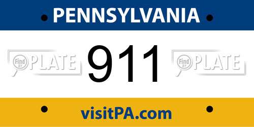 911 Pennsylvania License Plate