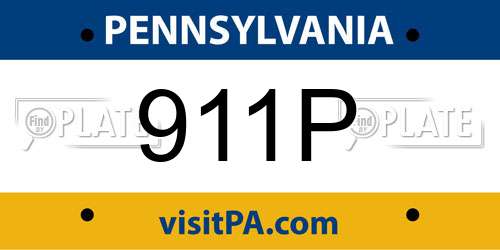 911P Pennsylvania License Plate
