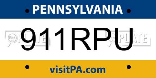 911RPU Pennsylvania License Plate