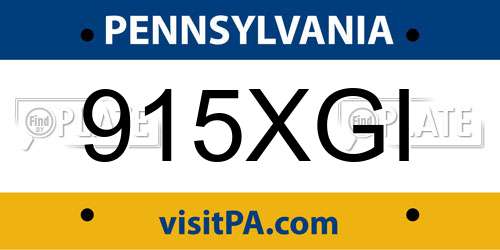 915XGI Pennsylvania License Plate