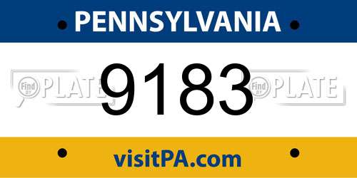 9183 Pennsylvania License Plate