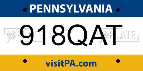 918QAT Pennsylvania License Plate