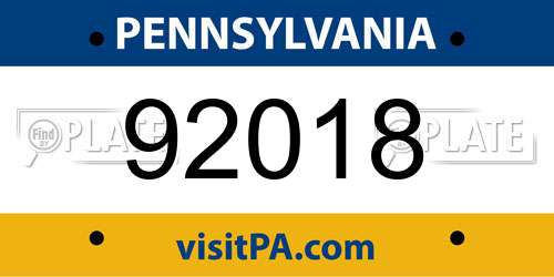 92018 Pennsylvania License Plate