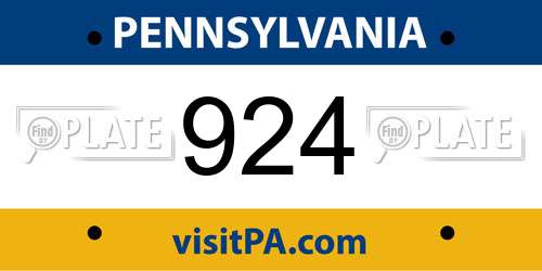 924 Pennsylvania License Plate
