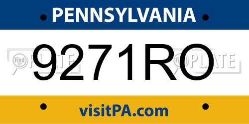 9271RO Pennsylvania License Plate