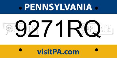 9271RQ Pennsylvania License Plate