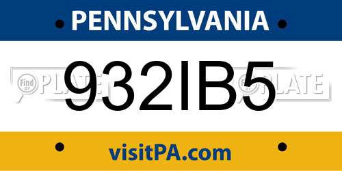 932IB5 Pennsylvania License Plate