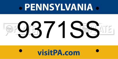 9371SS Pennsylvania License Plate