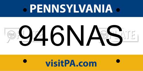 946NAS Pennsylvania License Plate