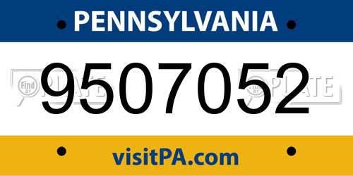 9507052 Pennsylvania License Plate