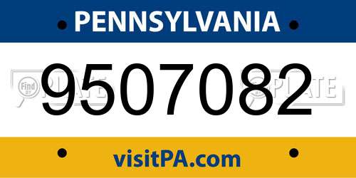 9507082 Pennsylvania License Plate