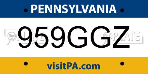 959GGZ Pennsylvania License Plate