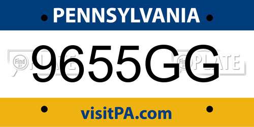 9655GG Pennsylvania License Plate