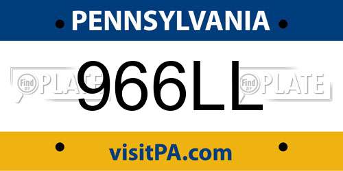 966LL Pennsylvania License Plate