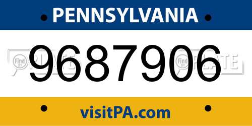 9687906 Pennsylvania License Plate