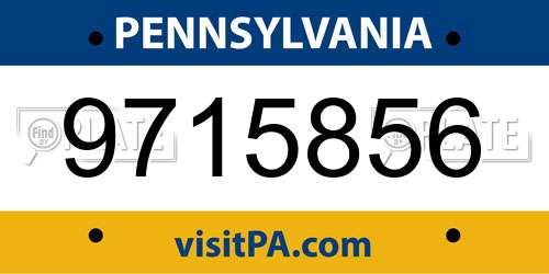 9715856 Pennsylvania License Plate