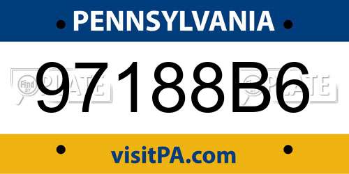97188B6 Pennsylvania License Plate