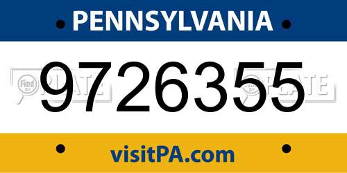 9726355 Pennsylvania License Plate