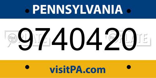 9740420 Pennsylvania License Plate