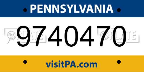 9740470 Pennsylvania License Plate