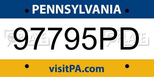 97795PD Pennsylvania License Plate
