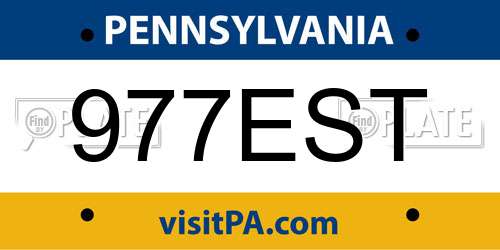977EST Pennsylvania License Plate