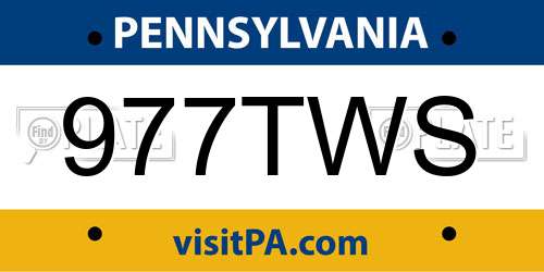 977TWS Pennsylvania License Plate