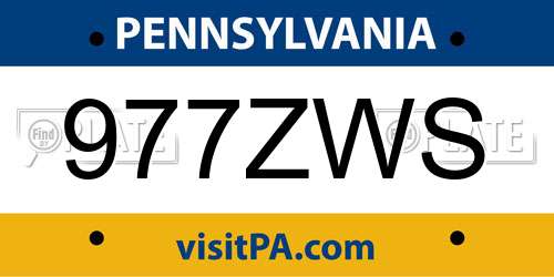 977ZWS Pennsylvania License Plate
