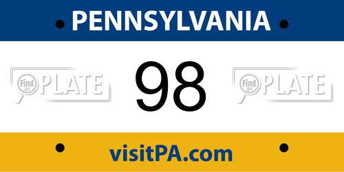 98 Pennsylvania License Plate
