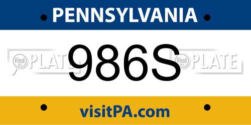 986S Pennsylvania License Plate