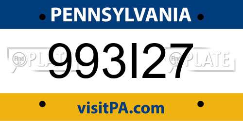 993I27 Pennsylvania License Plate