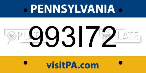 993I72 Pennsylvania License Plate
