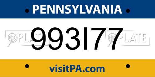 993I77 Pennsylvania License Plate