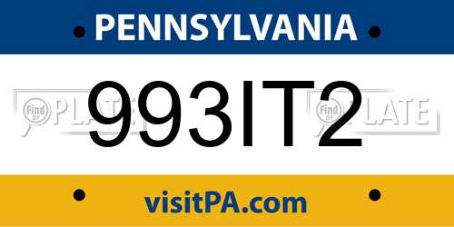 993IT2 Pennsylvania License Plate