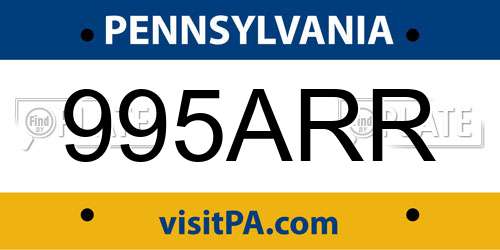 995ARR Pennsylvania License Plate