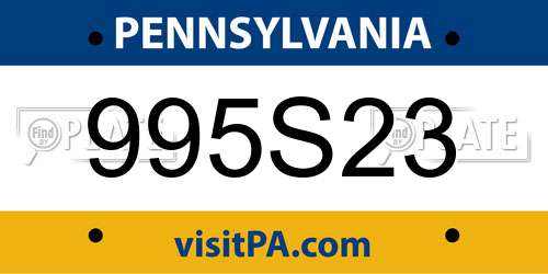 995S23 Pennsylvania License Plate
