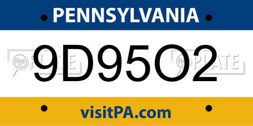 9D95O2 Pennsylvania License Plate
