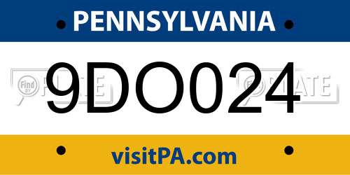 9DO024 Pennsylvania License Plate