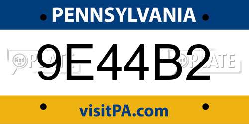 9E44B2 Pennsylvania License Plate