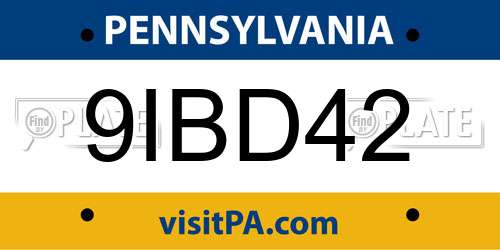 9IBD42 Pennsylvania License Plate